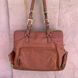 LIZ CLAIBORNE Brown Leather Handbag Purse